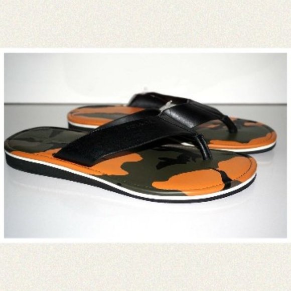Coach Men’s Rockaway Camo Flip Flop Sandals Fg2222 Size 7